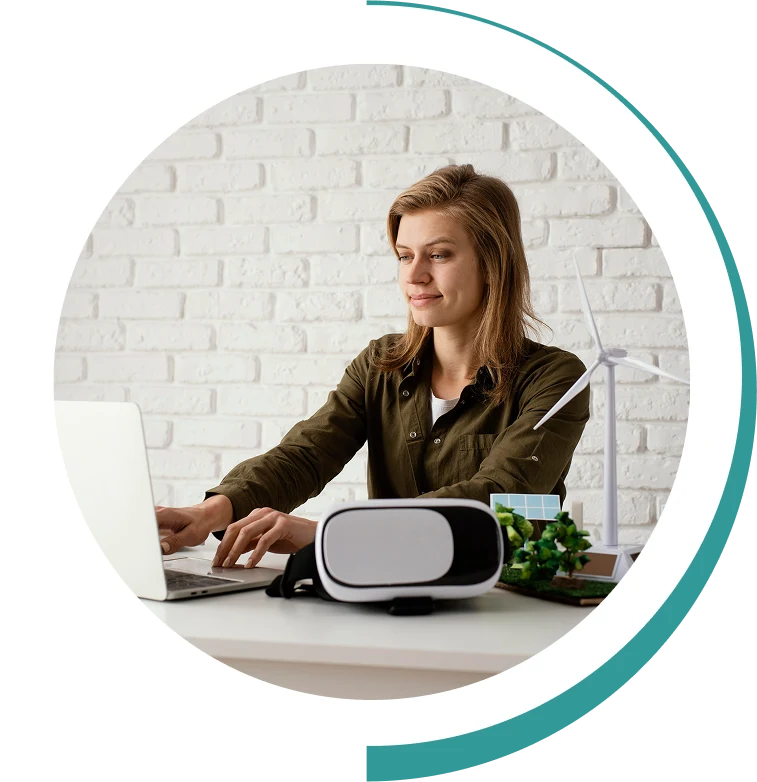 Person working with technology
